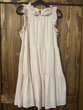 Listicle Cream Ruffle Tiered Sundress